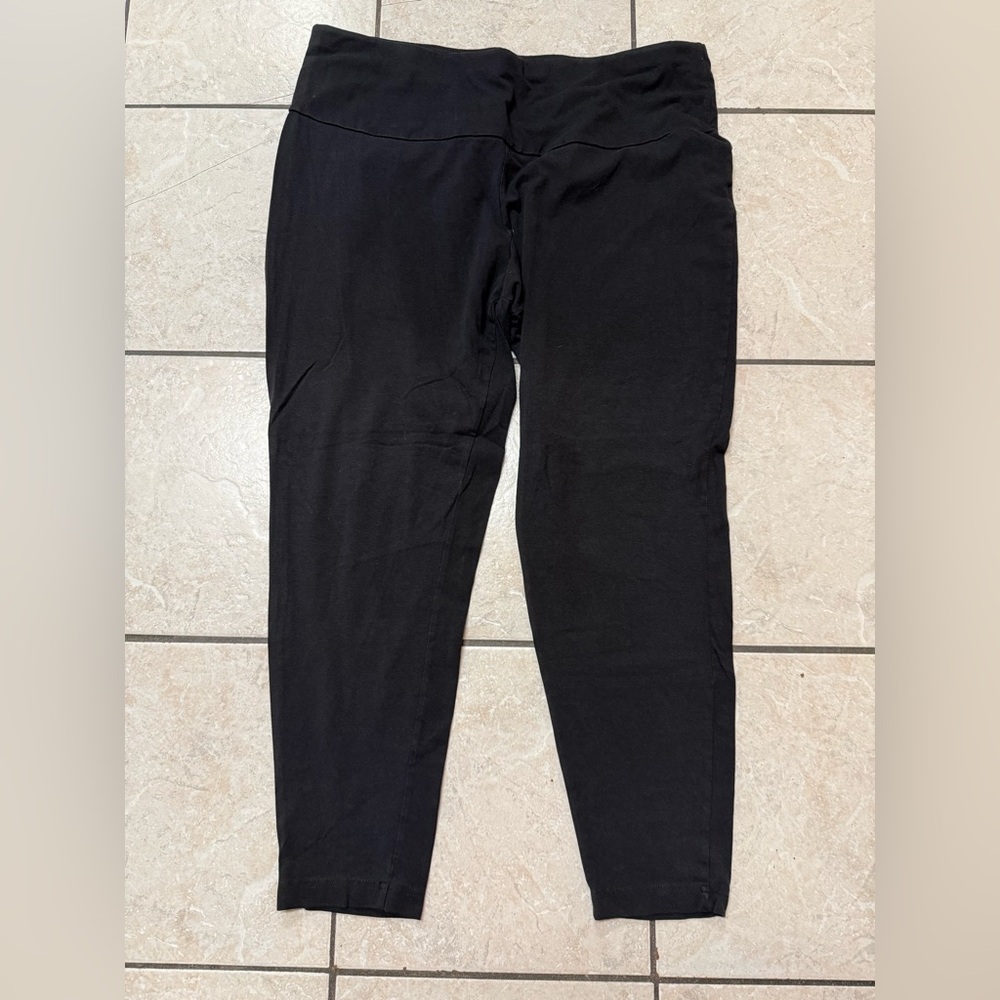 Terra & Sky Women’s Plus Size 2XL Black Soft Stretch Casual Pull-On Leggings